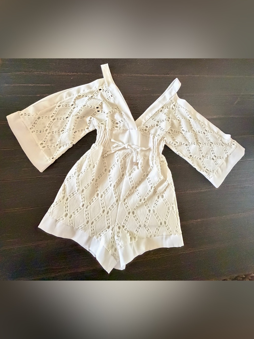 White Crochet Lace Romper
